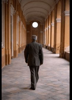 Álvaro Mutis paseando por Turín. Bernardo Pérez