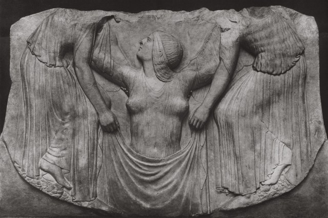 Birth of Aphrodite. Altar of Aphrodite, so-called Ludovisi Throne. Marble. First third of the 5th century B.C. Rome, Roman National Museum, Palazzo Altemps.